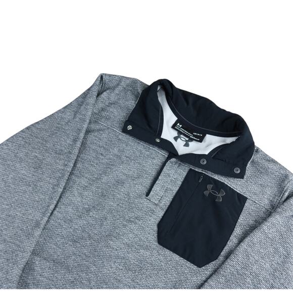 Under Armor Gray Fleece Pullover Sweater Jacket L - Picture 2 of 5